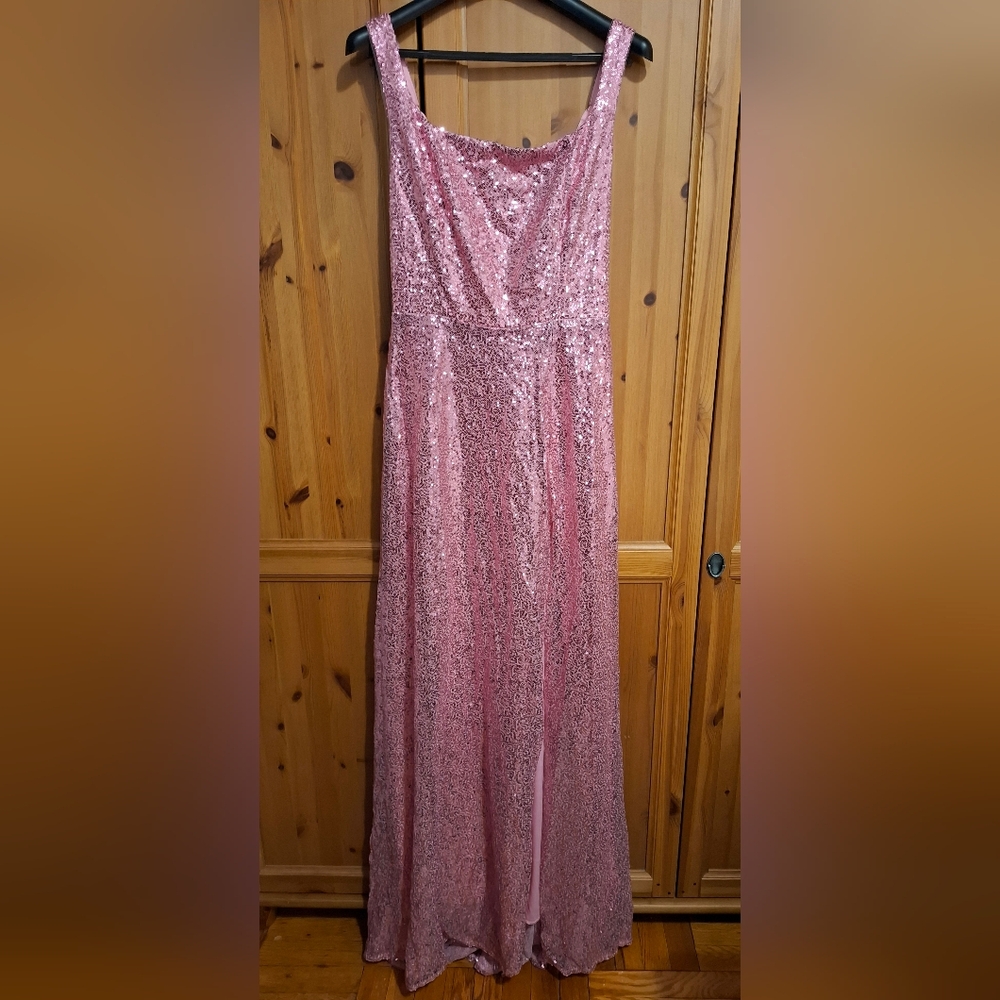 Fanatics Strapless Pink Sequin Dress
